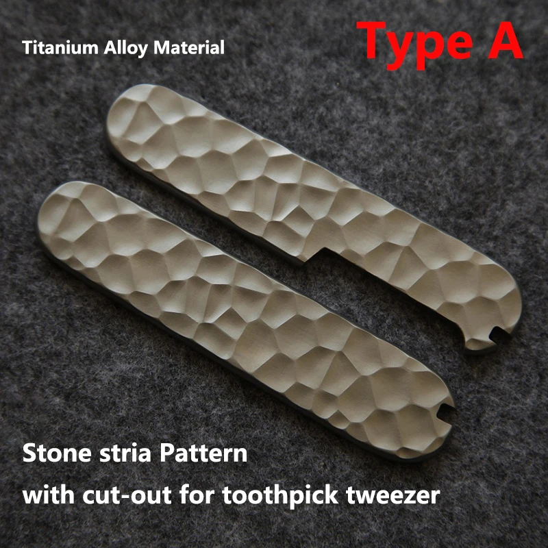 

Накладки для ножей Victorinox 91 мм из титанового сплава Stone Stria, жареный синий