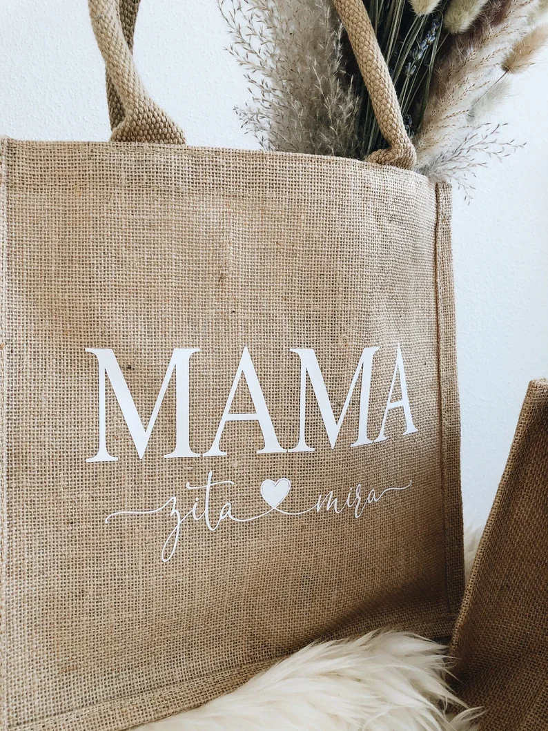 Personalised Beach Bag Mama and Child Matching Bag Bridesmaid bag Customize Tote Bag Wedding Mrs Bag Mom Bags Mother's Day Gift