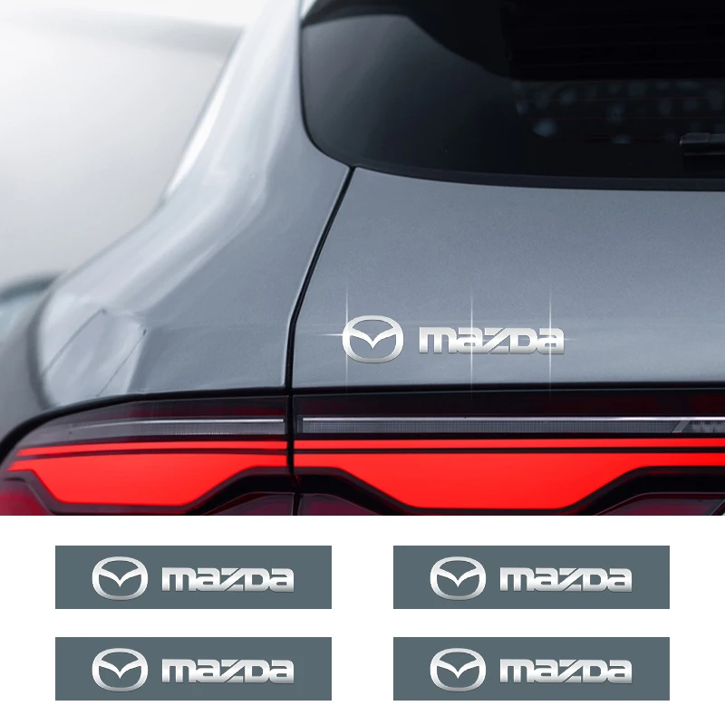 

New For Mazda MS Metal Emblem Auto Decor Decals Reflective Car Window Wiper Stickers Demio CX-3 CX-8 CX-30 Car Accessories