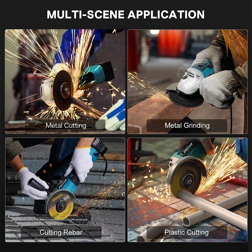 125 мм бесщеточная угловая шлифовальная машина литий-ионная батарея беспроводная