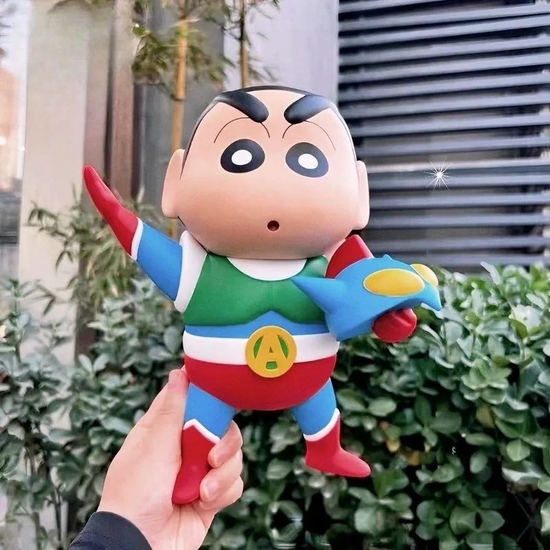 

Anime Salted Egg Superman Crayon Shin-chan High Quality Figure Dynamic Superman Peripheral Toy Decoration Model Children Gift