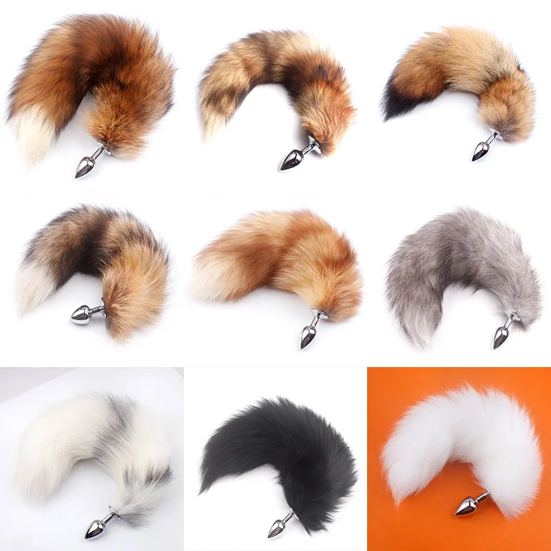 Настоящие волосы лисий хвост женское устройство для мастурбации женщин Анальная