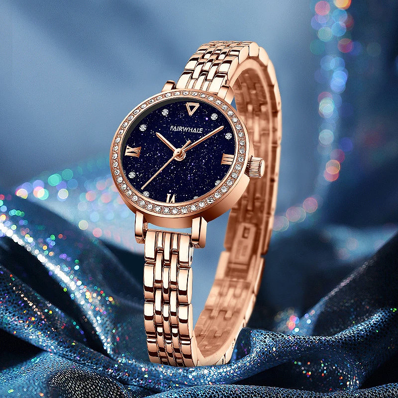 Mark Fairwhale New Diamond Star Quartz Watch Women 30M Waterproof Elegant Watches Retro reloj mujer Sapphire Luxury Watch 3250