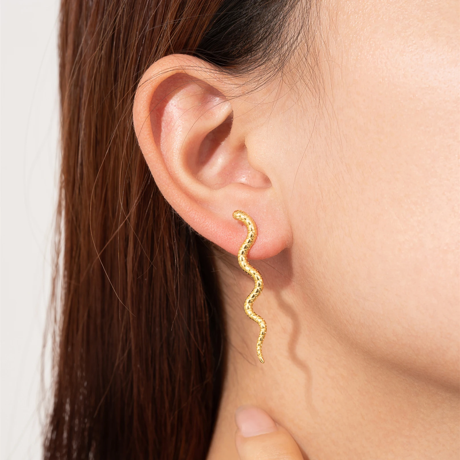 Серьги-гвоздики в виде змеи 40 см