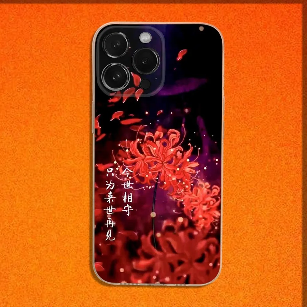 Чехол для телефона Flower Red Spider Lily Japan Ar iPhone 16 15 14 13 12 11 Plus Pro Max XR XS X SE мини-прозрачный