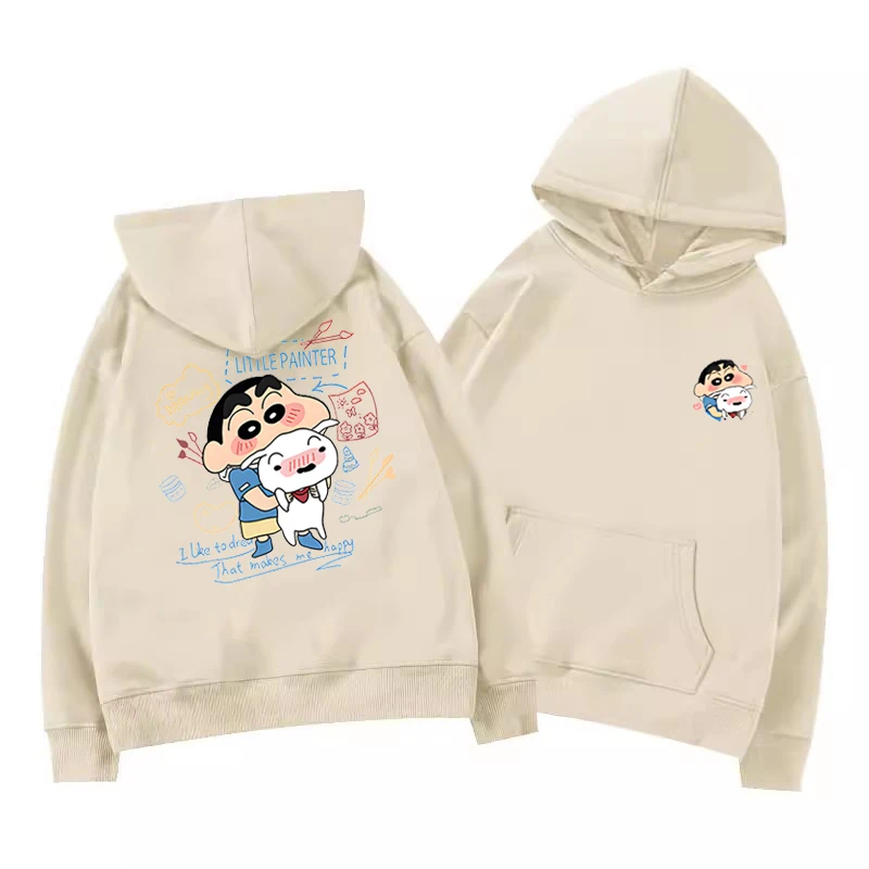 Мягкий и милый карандаш Шин Чан мультяшная аниме-периферия толстовки с капюшоном