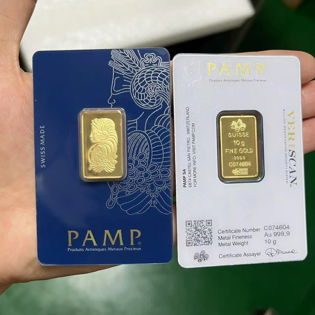 

Бесплатная доставка PAMP 2,5 г 1 унция 31 г 50 г Герметичная упаковка в подарок Медный золотой брусок 24-каратного позолоченного слитка мятного цвета Уникальный серийный брусок
