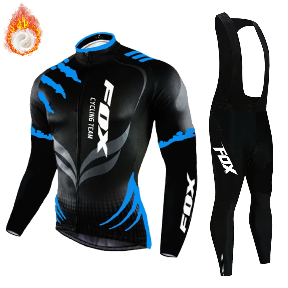 

2024 зимняя одежда для велоспорта, мужские флисовые штаны с длинным рукавом, дышащая одежда для велоспорта, мужские зимние штаны, лиса, Teleyi