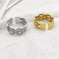 new stainless steel irregular hollow rings for women classic finger rings 2022 trend fashion men wedding jewelry gift wholesale