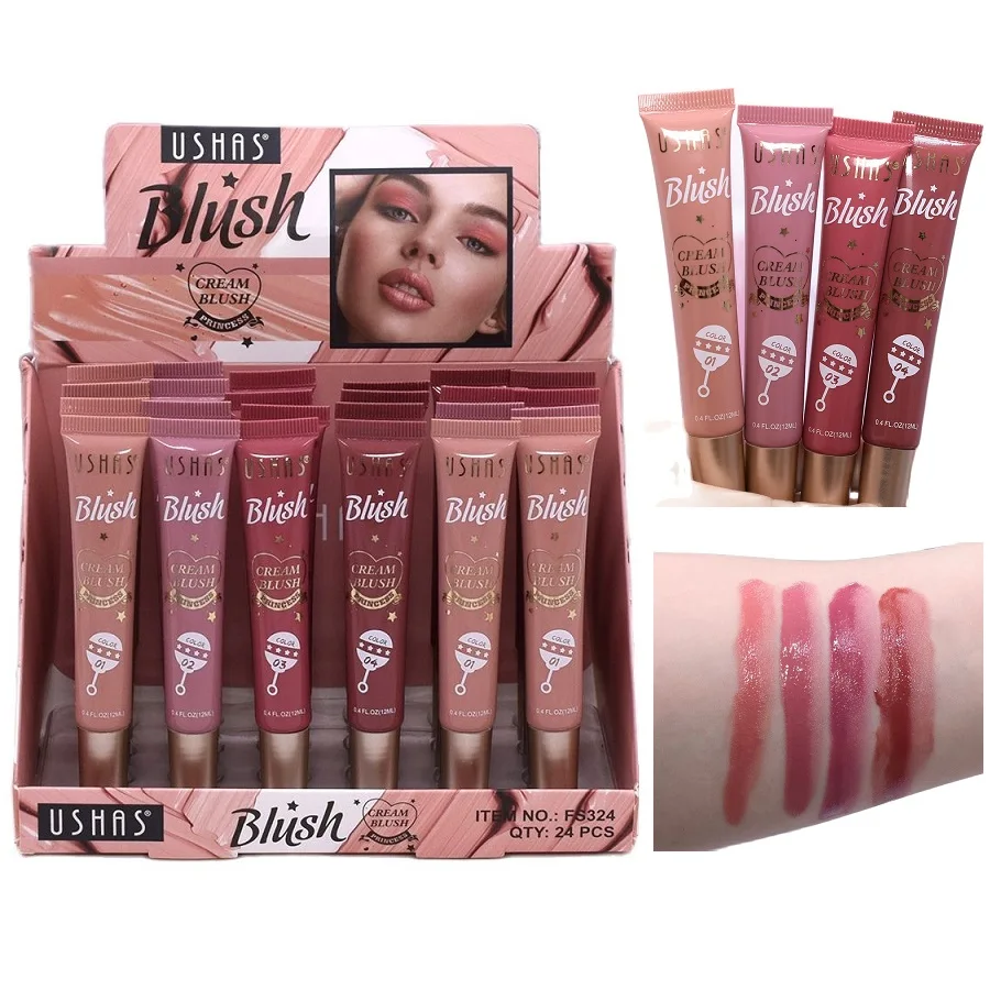 24Pcs/lot Liquid Blush Velvet Matte Blusher Facial Pigment Long-lasting Natural Cheek Contour Blush Brightens Makeup Cosmetics