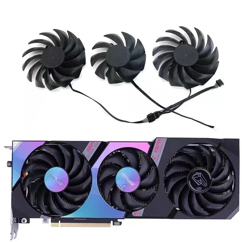 

3Pcs Colorful Graphics Card Fan DC 12V 4Pin RTX3070 RTX3080 GPU Cooler For Colorful Geforce RTX 3070 3080 3060Ti iGame Ultra