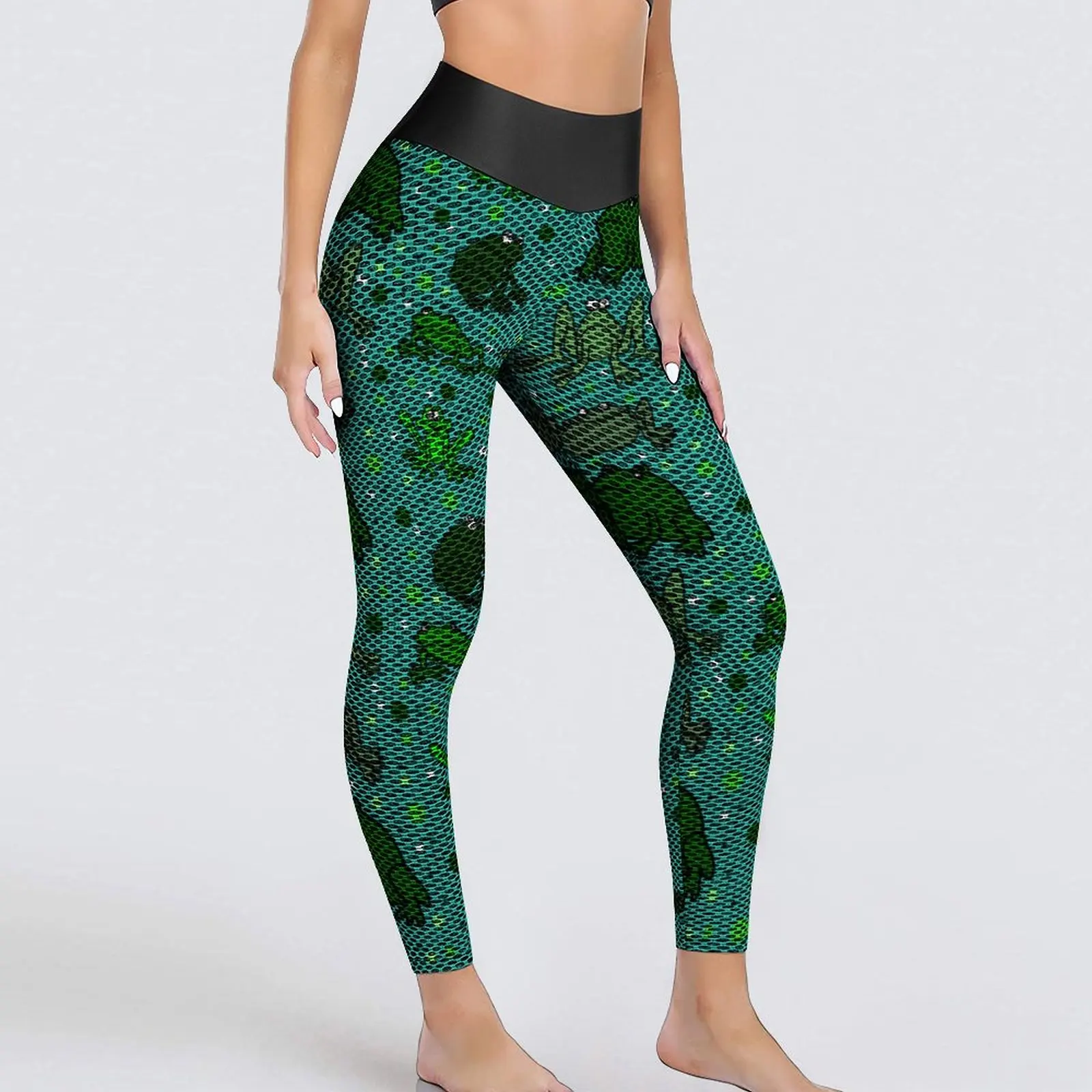 

Cartoon Frog Yoga Pants Lady Funny Animal Print Leggings Sexy Push Up Sweet Yoga Sports Tights Seamless Pattern Fitness Leggins