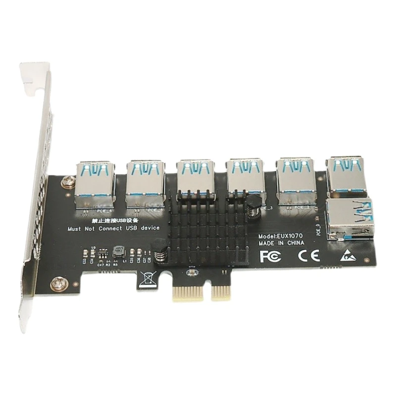 

Плата расширения PCIE 1-7 USB для PCI Express от 1X до 16X, графическая карта расширения для майнинга биткоинов BTC