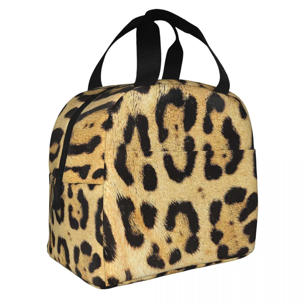 Leopard Skin Lunch Bento Bags Portable Aluminum Foil thickened Thermal Cloth Lunch Bag for Women Men Boy