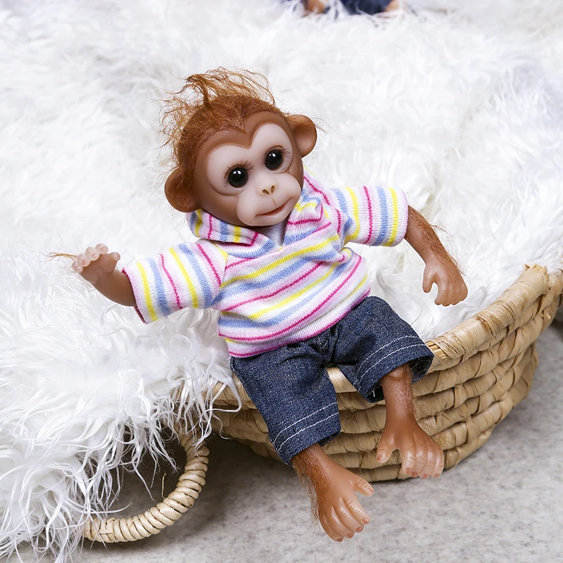 

8inche Tmini monkey oddler Maggie Detailed Lifelike Hand-rooted hair Collectible Art Doll