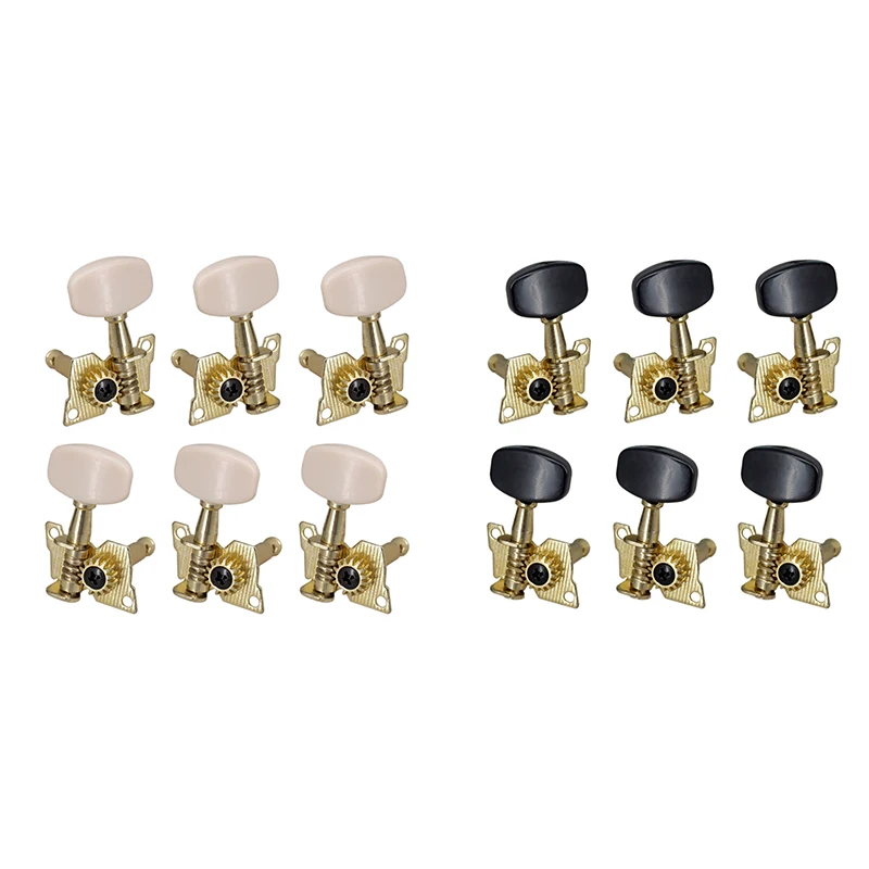 

6Pc Right Left Guitar Tuning Pegs Open Machine Heads Square Button Gold Acoustic Folk Guitar Tuning Peg Parts
