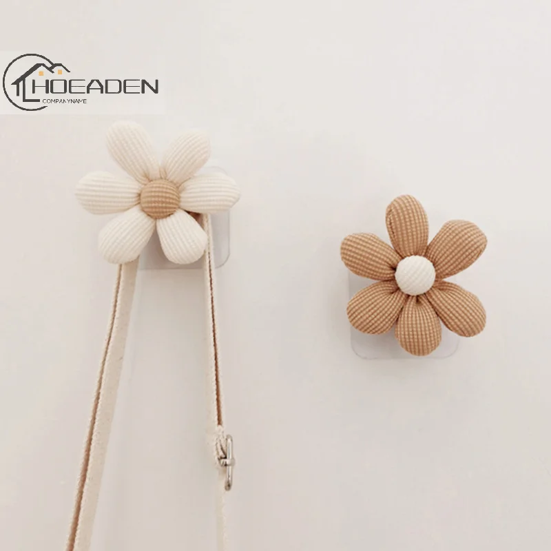 

INS Flower Wall Hook Wooden Sticky Hooks Towel Coats Storage Holder Nordic Kids Room Decoration Minimalist Wardrobe Door Decor