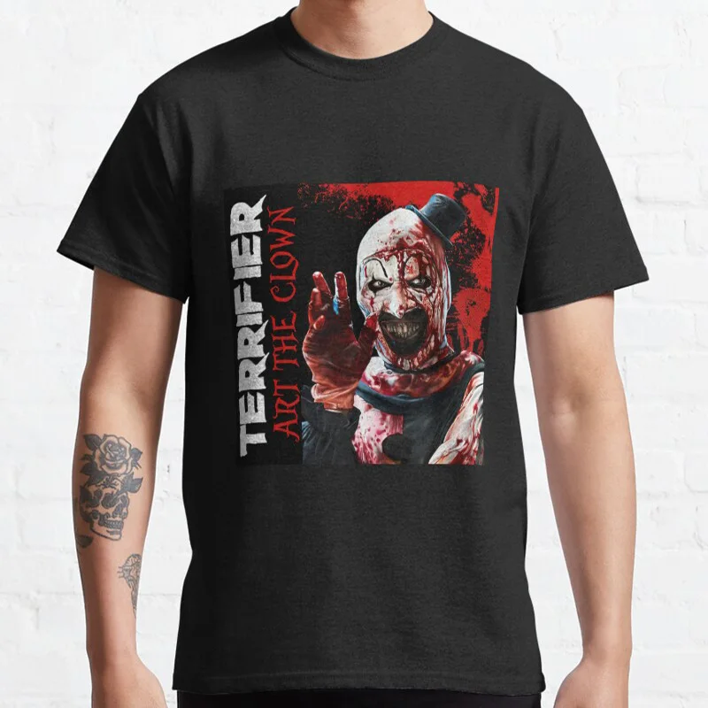 Art The Clown Halloween vintage Horror movie Terrifier Scary Retro Scream film Killer clown 100% Cotton Printed t shirt for men