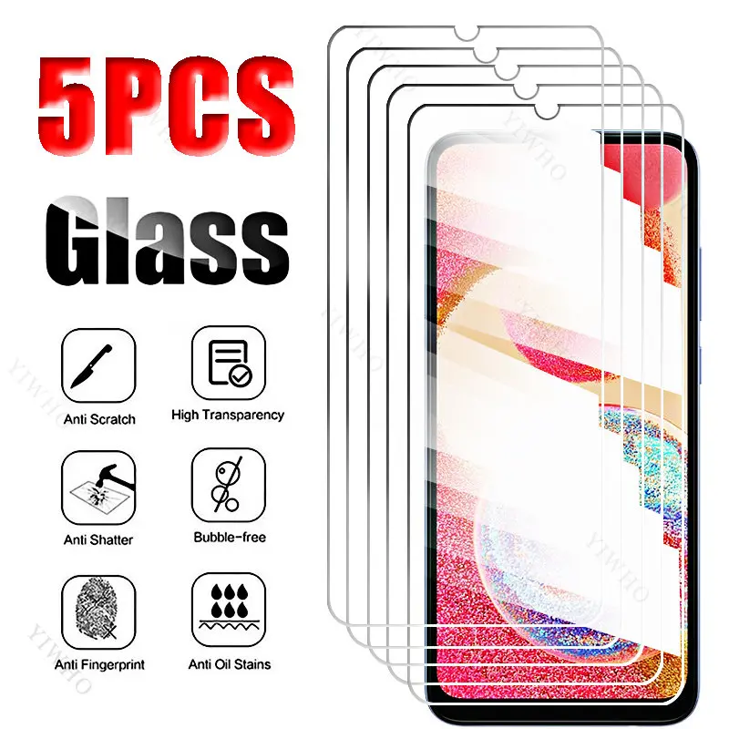 

5Pcs Tempered Glass for Samsung Galaxy A04E Screen Protectors for Samsung A04S A 04 04S 04E Protective Mobile Phone Accessories