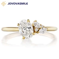 jovovasmile fine jewelry moissanite ring 925 silver 0 75 oval hybrid pear round cut vvs1 d color lab diamond wedding band