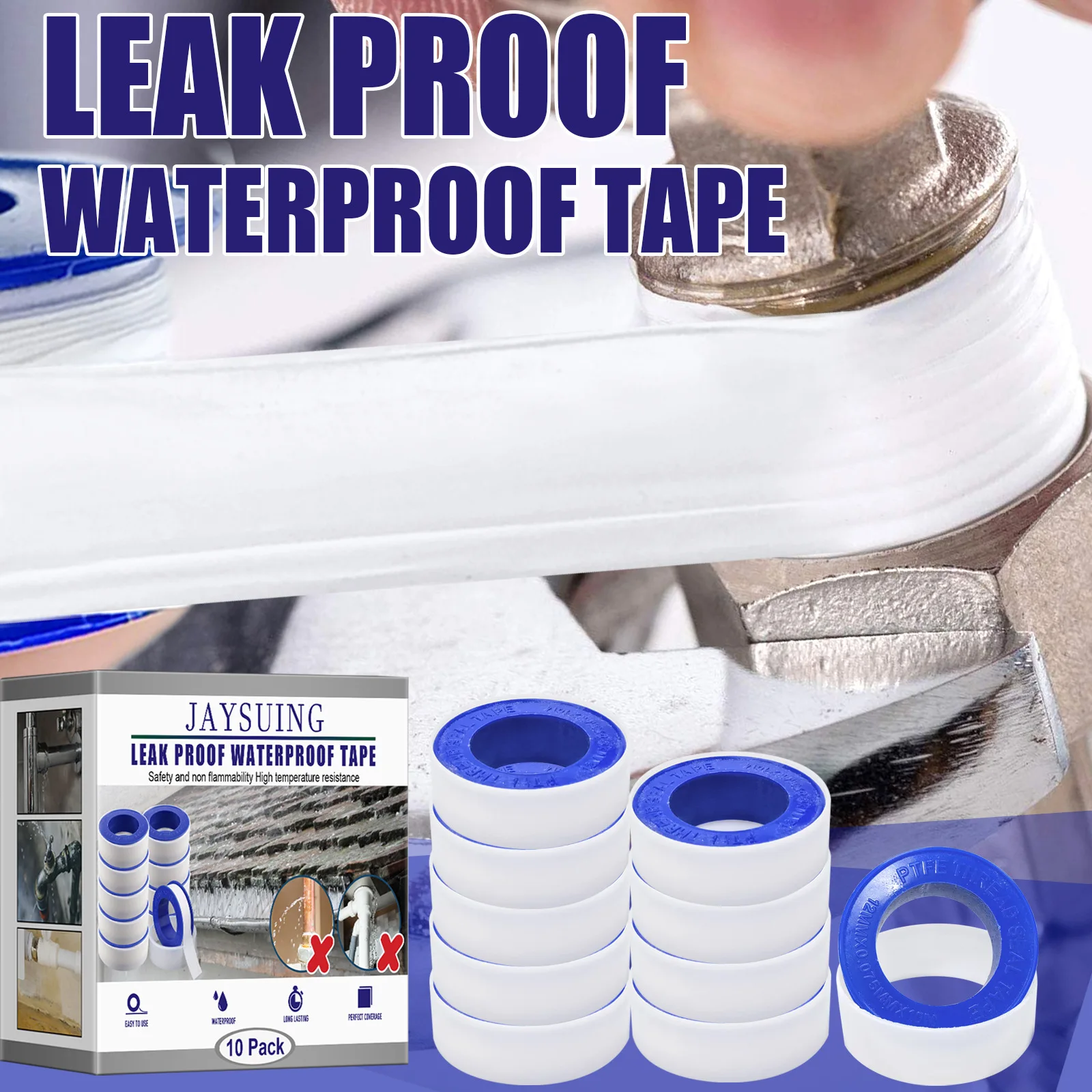 New Household leaking waterproof raw material tape Pure teflon material water pipe faucet waterproof sealing tape