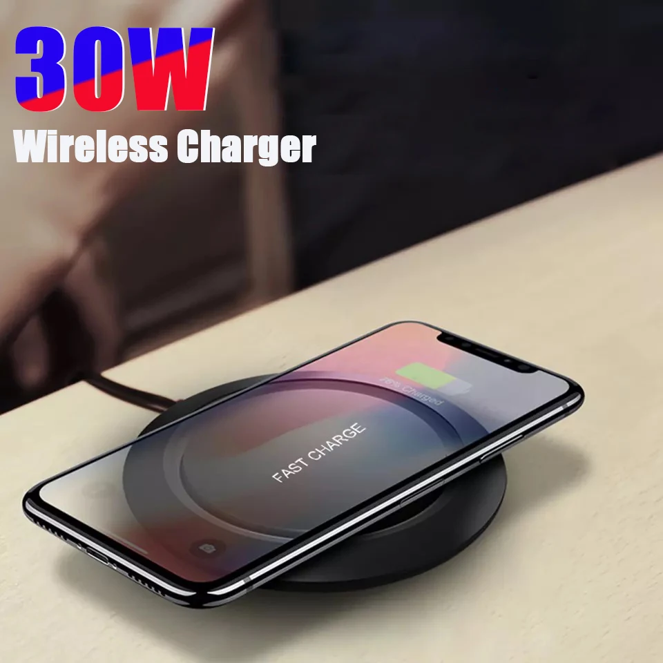 

Fast Wireless Charger 30W Qi Certified Quick Induction Charging Pad for Xiaomi Samsung iPhone 13 Pro Max 12 11 Mini SE 8 AirPods