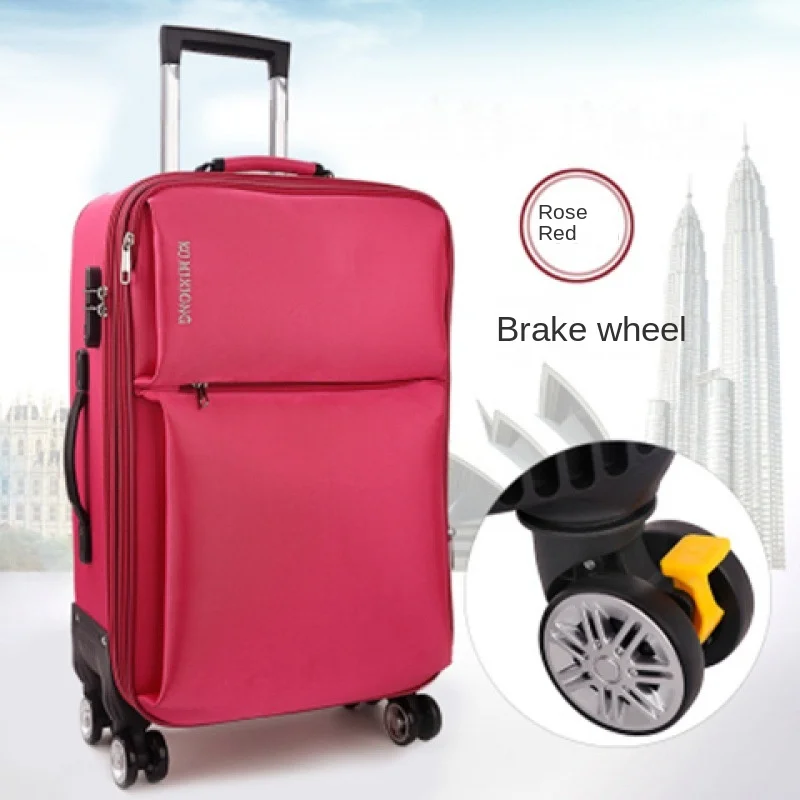 Вместительная сумка для багажа раздвижная тележка Женская дорожная из ткани