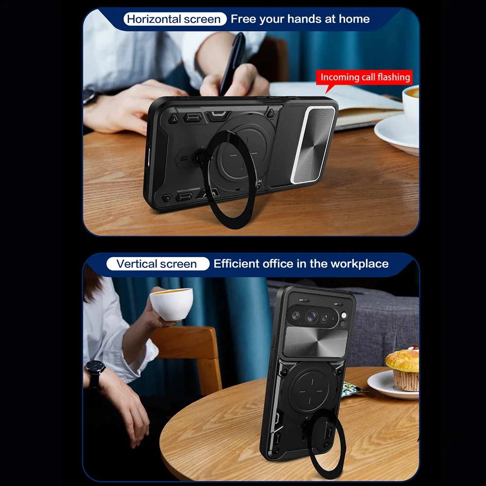 Магнитный чехол-подставка для Google Pixel 9 Pro XL противоударный чехол