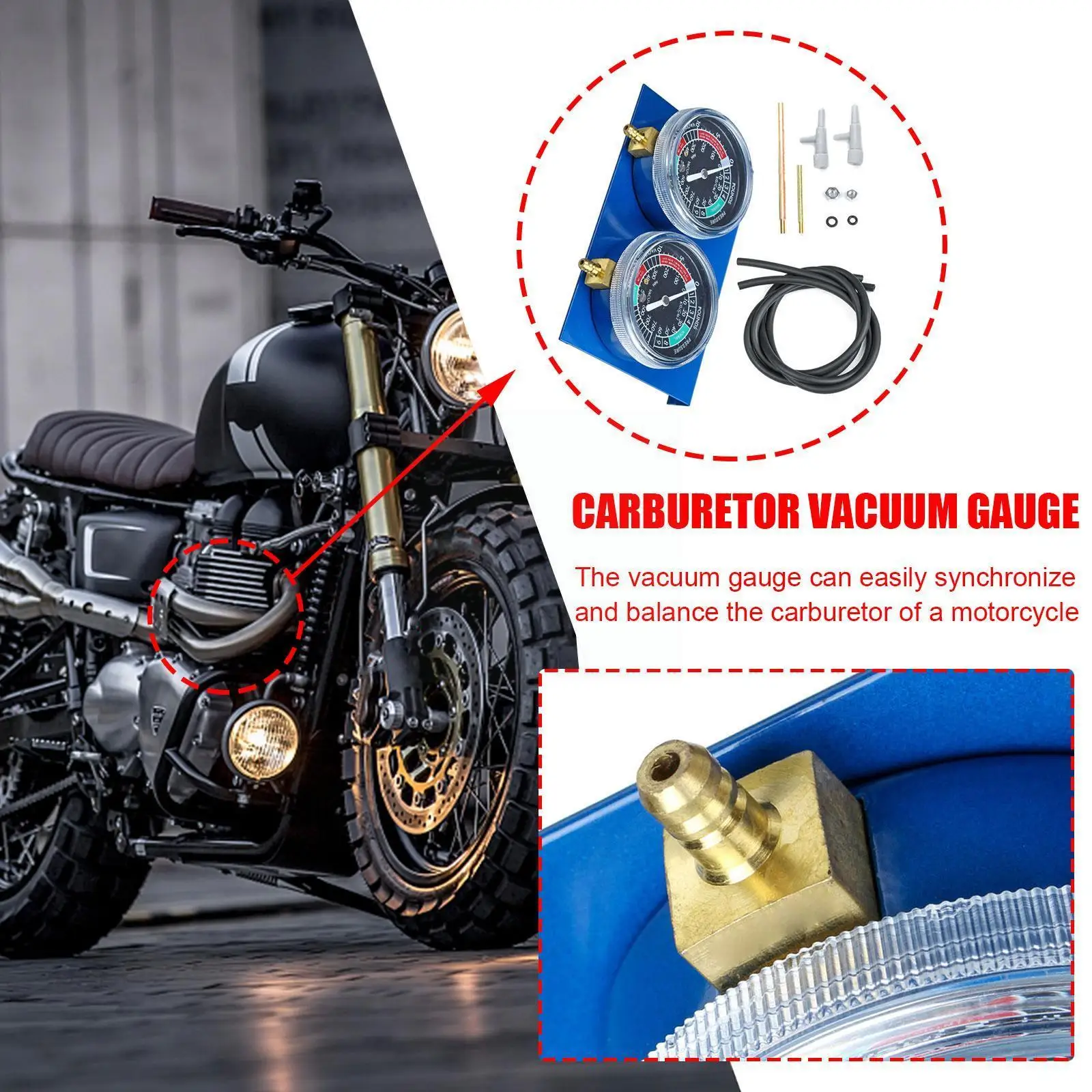 

Carburetor Vacuum Gauge Universal Motorcycle Carburetor Carb Vacuum Gauge Balancer Synchronizer For V1q2