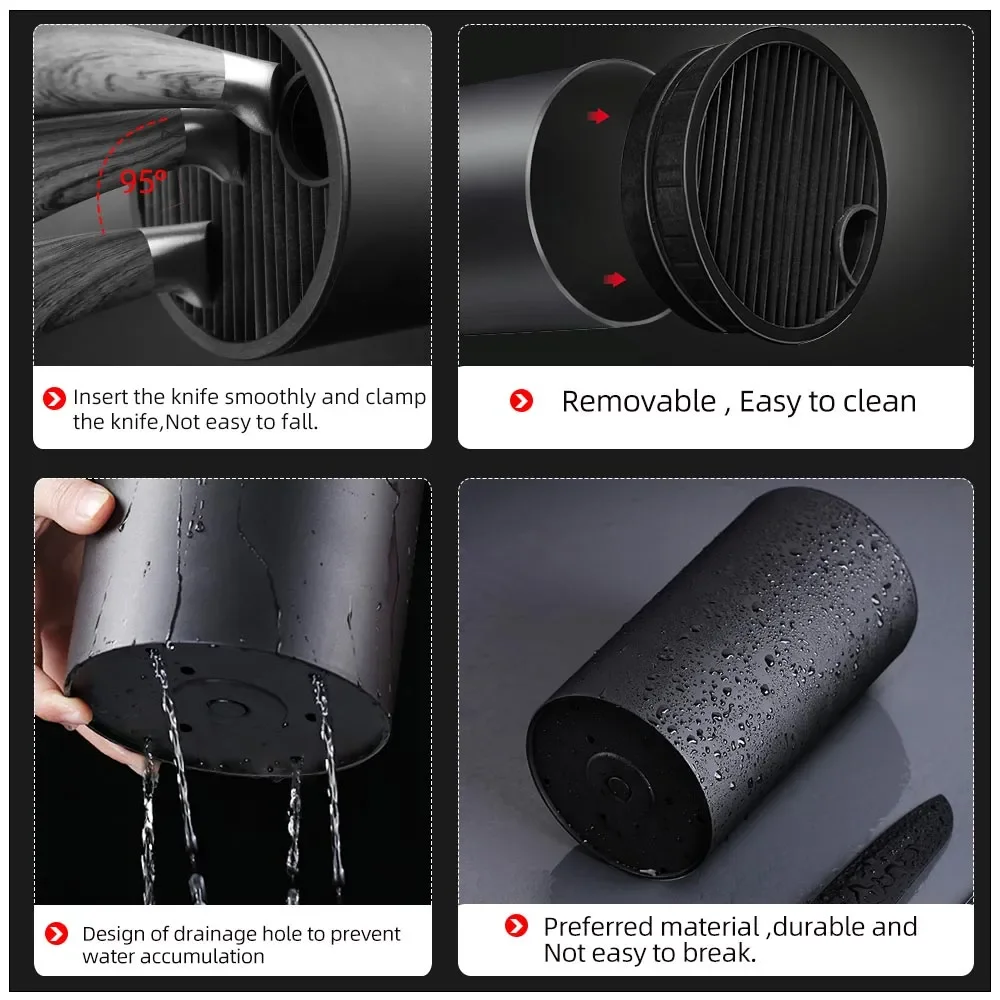 

2023 Knife Stand Holder for knives Multi-Function Utensil Holder Knife Block Flatware Drainer Storage Box Kitchen Organizer Rack