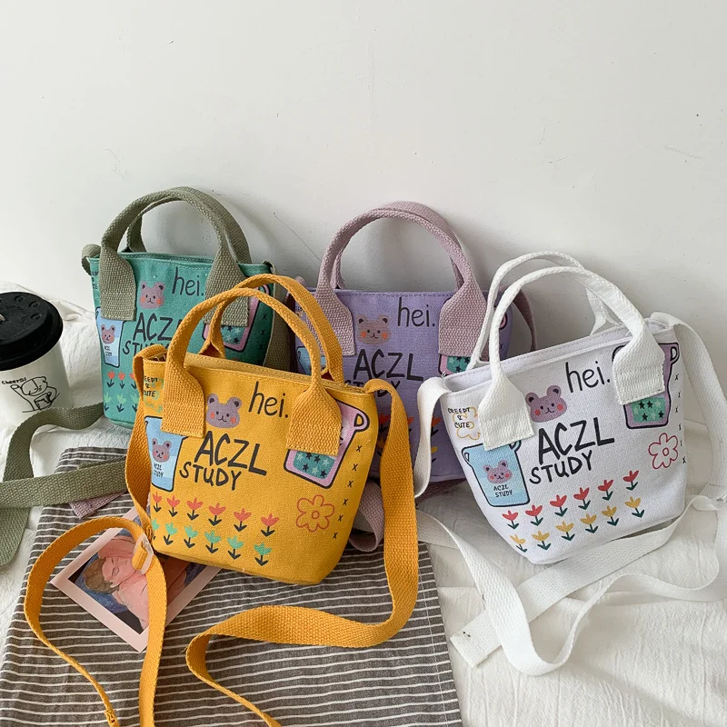 

Cute Cartoon Canvas Bag New Tide Net Red One Shoulder Bucket Personality Graffiti Handheld Crossbody s