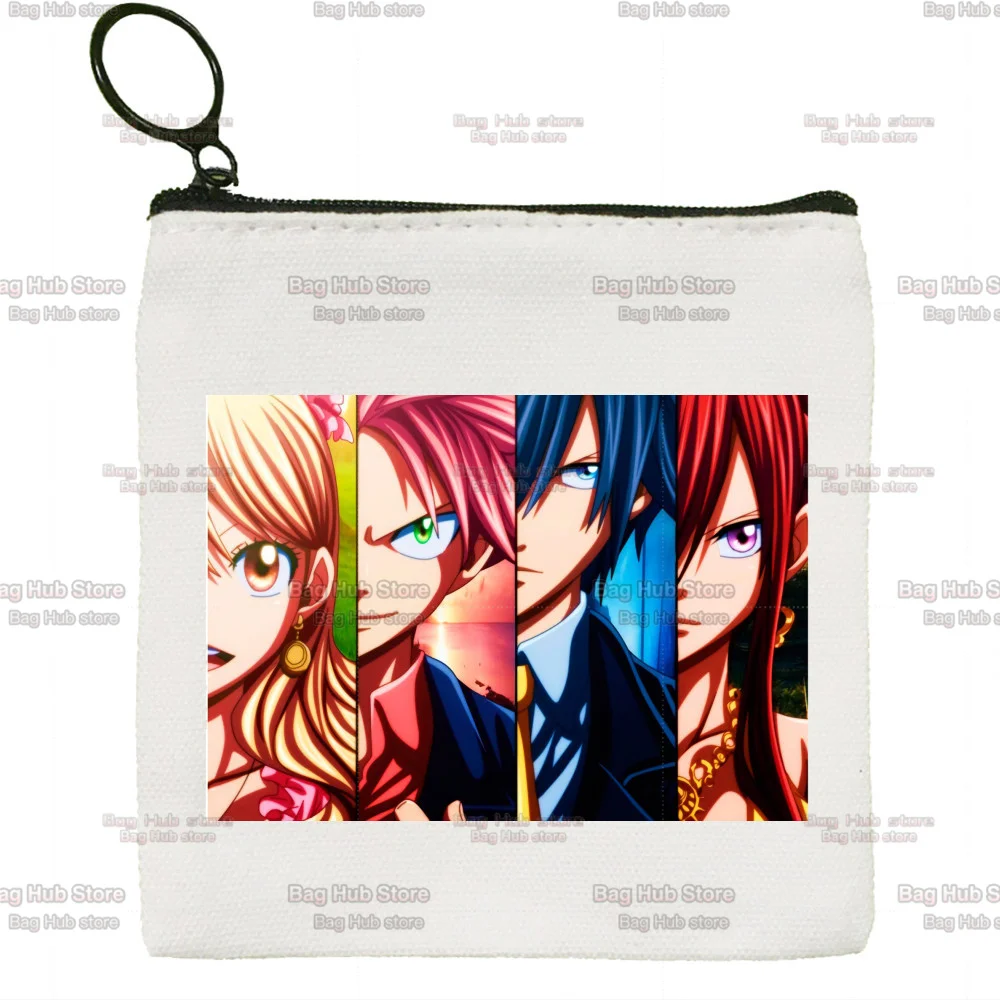Fairy Tail Canvas Coin Bag DIY Zipper Key Bag Money Pocket Women Men Coin Purse Small Kid Pouch