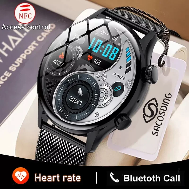 

2022New NFC Smart Watch AMOLED 390*390 Screen Always Display The Time Bluetooth Call IP68 Waterproof Sport Smartwatch For Xiaomi