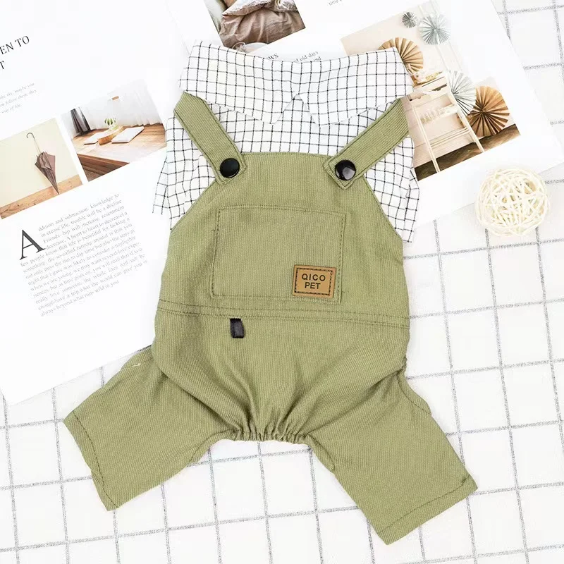 

Pet Clothes Small Dog Four-legged Clothes Plaid Stripe Jumpsuit Cute Comfortable Suspender Pants Pomeranian Chihuahua Yorkshire
