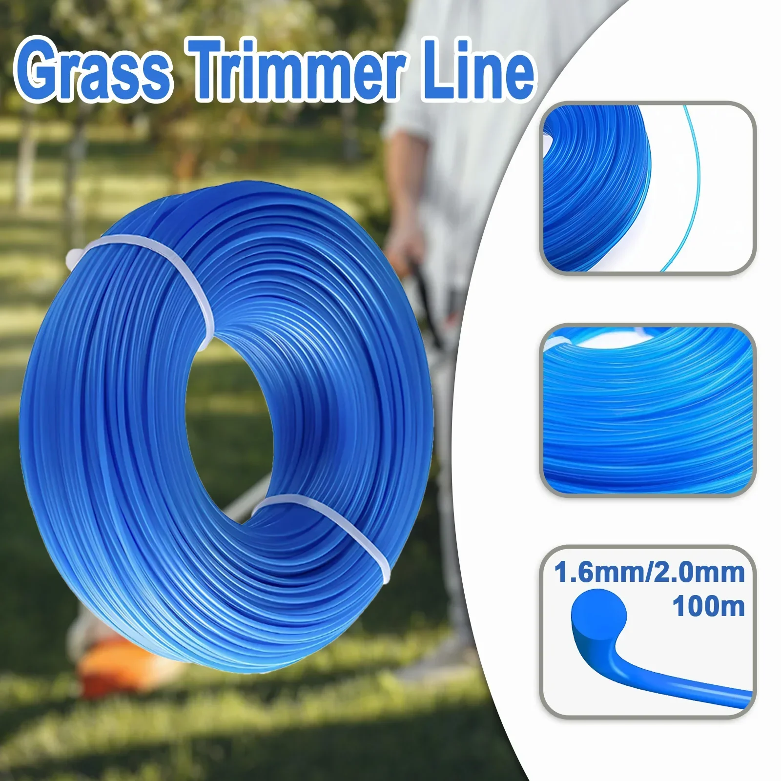 1 рулон 2 0 мм x 100 м нейлоновая триммерная леска кусторез скакалка газонокосилка