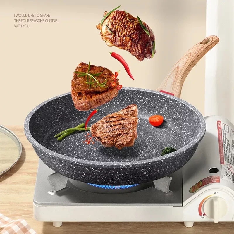 

Kitchen Frying Pan Cooking Pot Omelet Non Stick Cooking Pot with Lid Cookware Wok Pan Breakfast Maker Induction Cooker Gas Stove