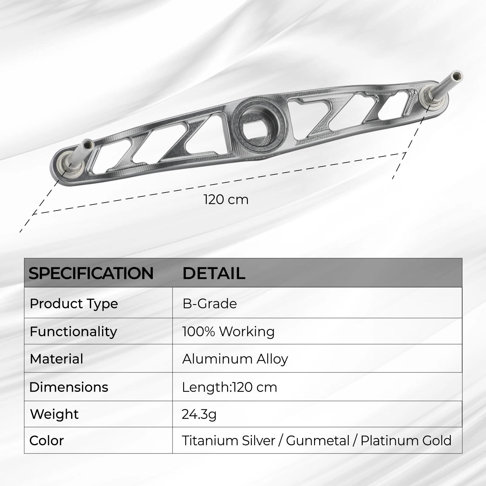 Фото Gomexus 120 мм, алюминиевый сплав, двойное крепление, совместимо с Shimano и Daiwa (незначительные дефекты) №3