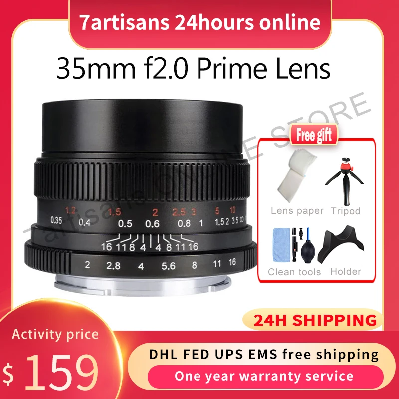 Объектив 7artisans Prime 35 мм f2.0 для всех серий беззеркальных камер E-mount A7 A7II A7R A7RII A7S A6500 |