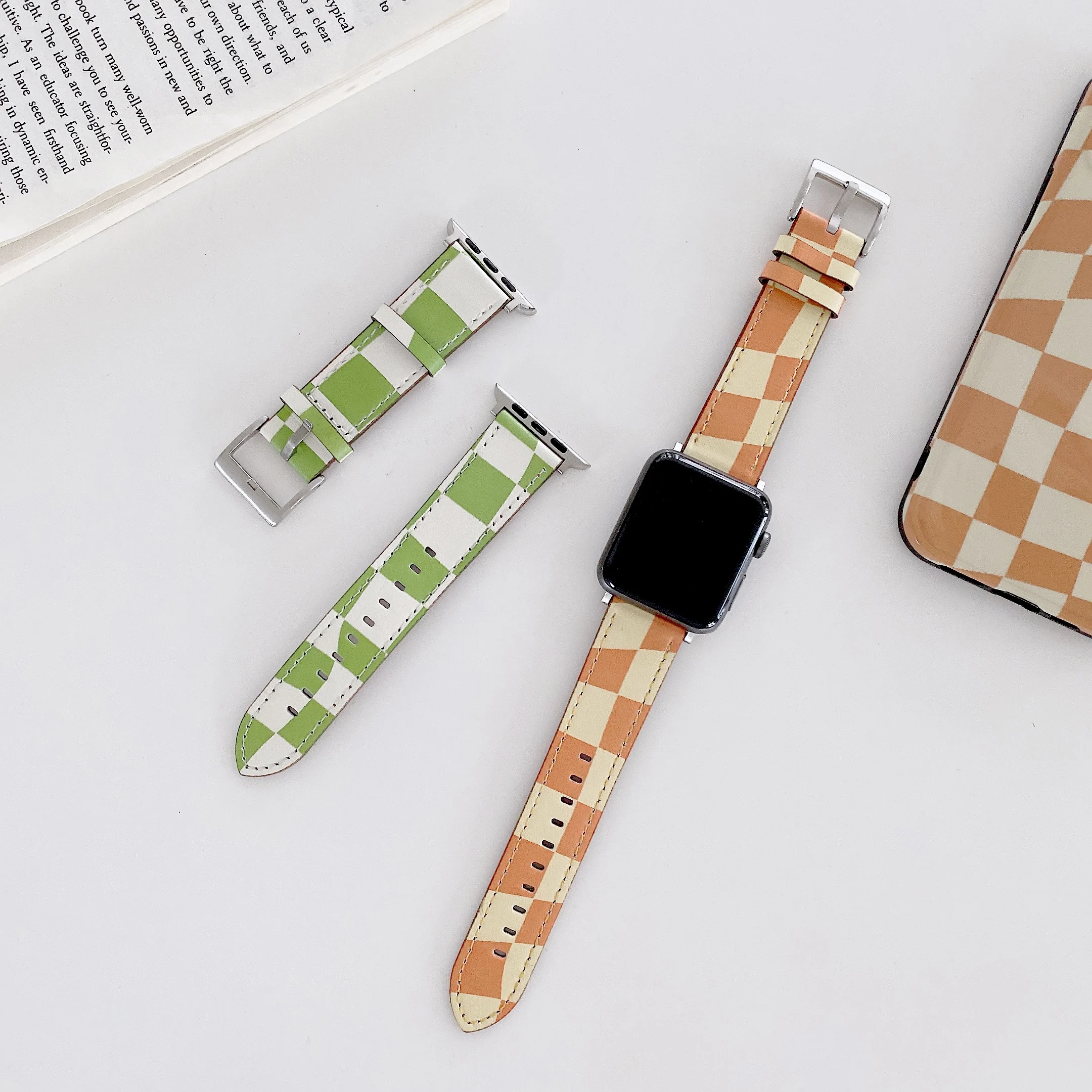 

Leather strap For Apple watch Ultra 49mm 8 7 45mm 41mm Fashion watch accessories For iWatch series 6 5 4 3 SE 44mm 42mm 38/40mm