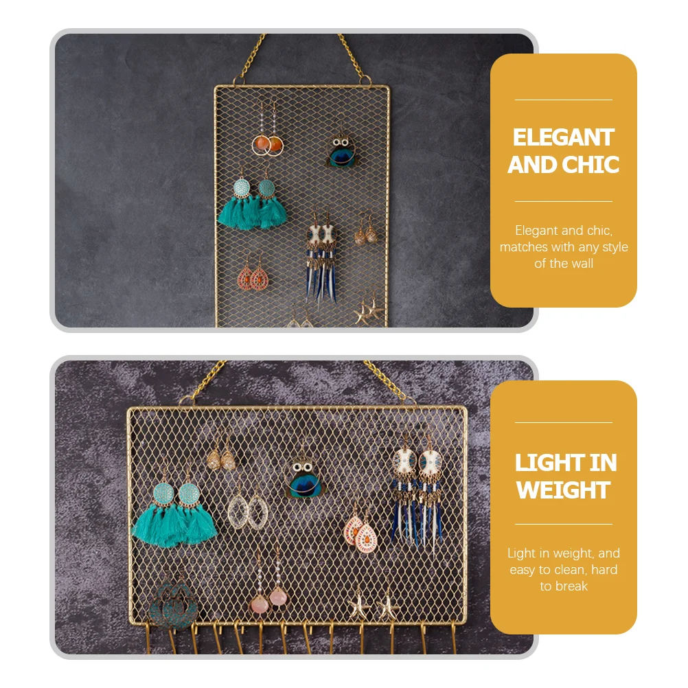 Jewelry Wall Organizer Holder Necklace Earring Rack Display Hanginghooks Holders Hanger Mounted Iron Novelty Countertop Earrings