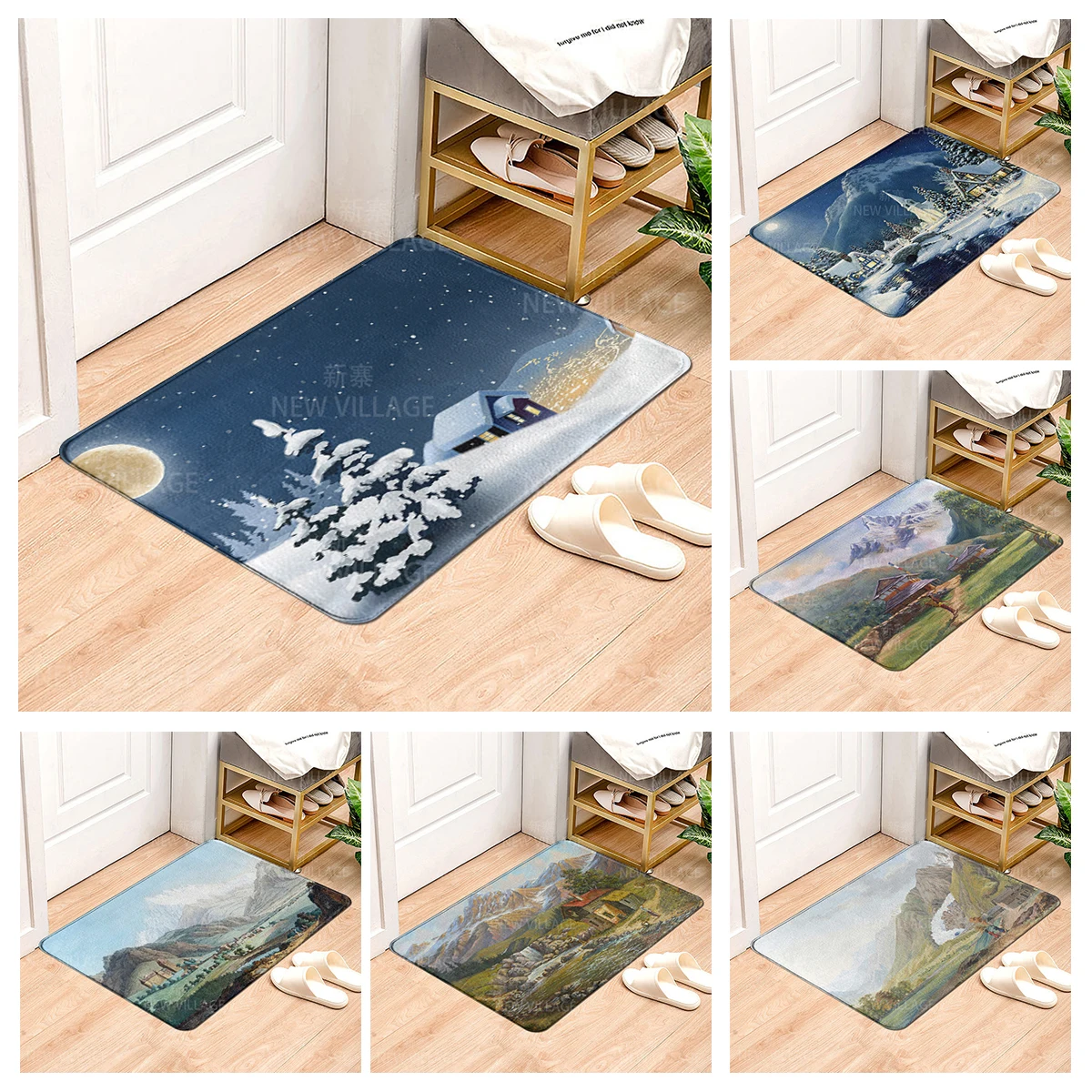 Цветной антискользящий ПВХ коврик для ванной