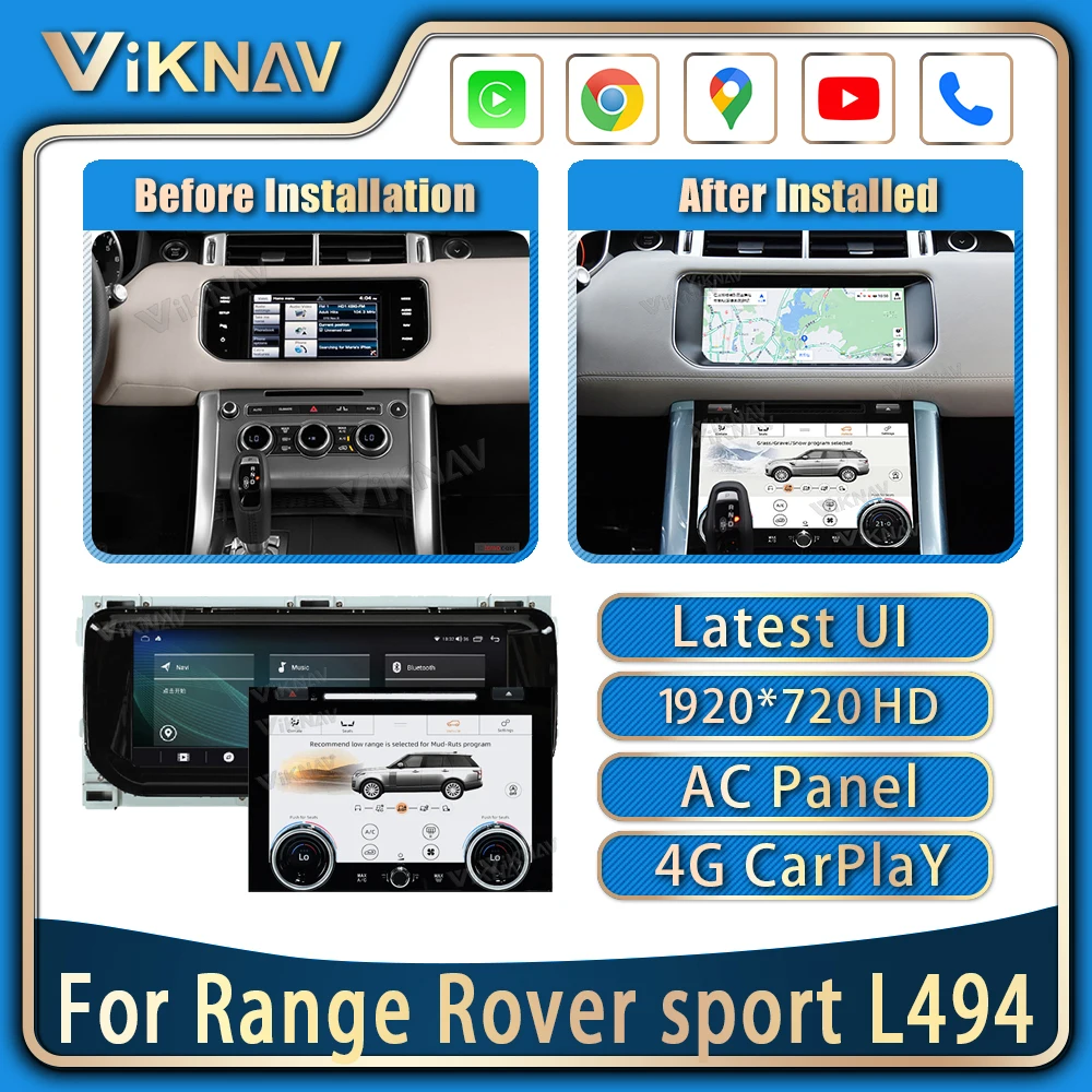 

Android 12 Car Radio Head Unit For Range Rover sport L494 Carplay HD LCD Touch Screen Multimedia Video Player GPS Navigation
