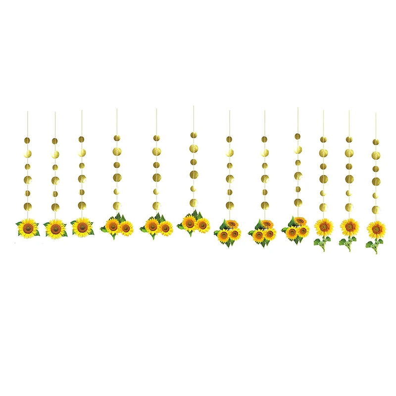 

Sunflower Garlands For Kids Birthday Party Decorations Sun Flower Circle Dot Streamer Backdrop Banner Decor For Summer