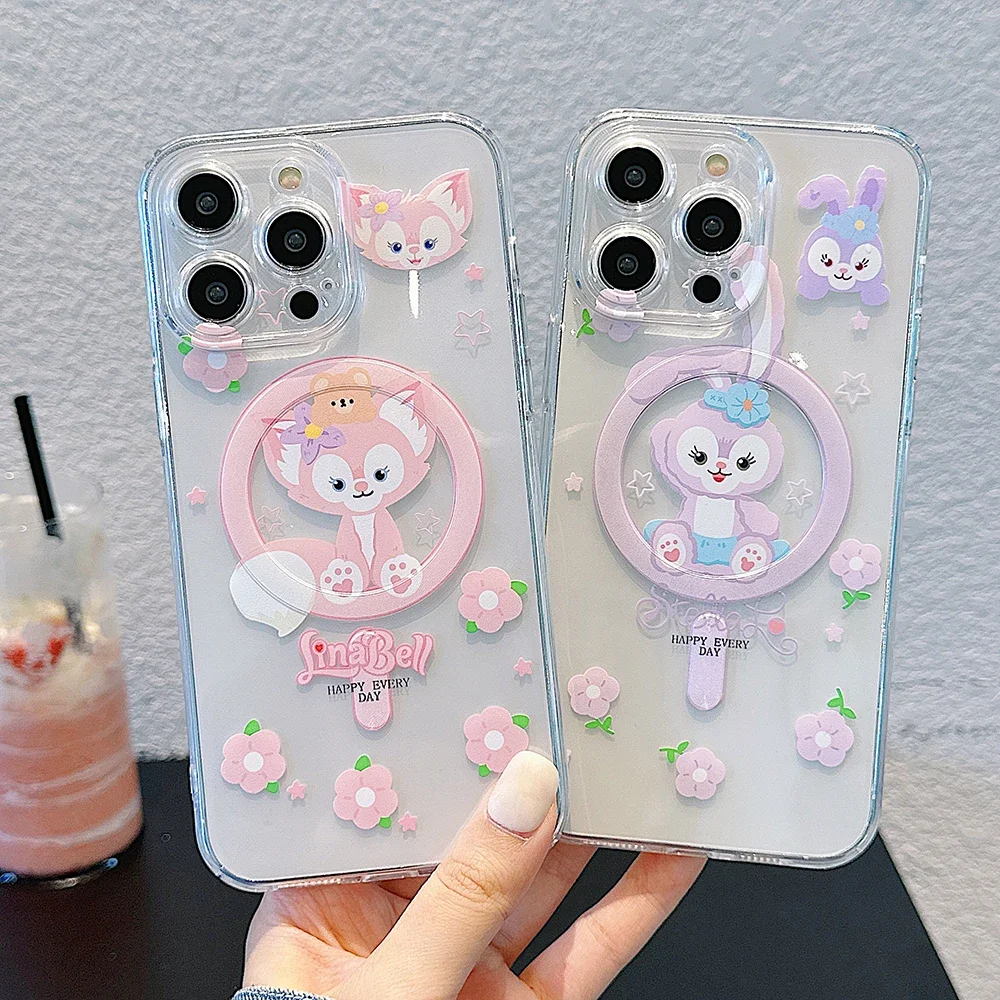 Cute L-LinaBell StellaLous Magsafe Magnetic Phone Case for iPhone 16 15 14 13 12 11 8 7 Plus Pro Max X XR XSMax Soft Clear Tpu
