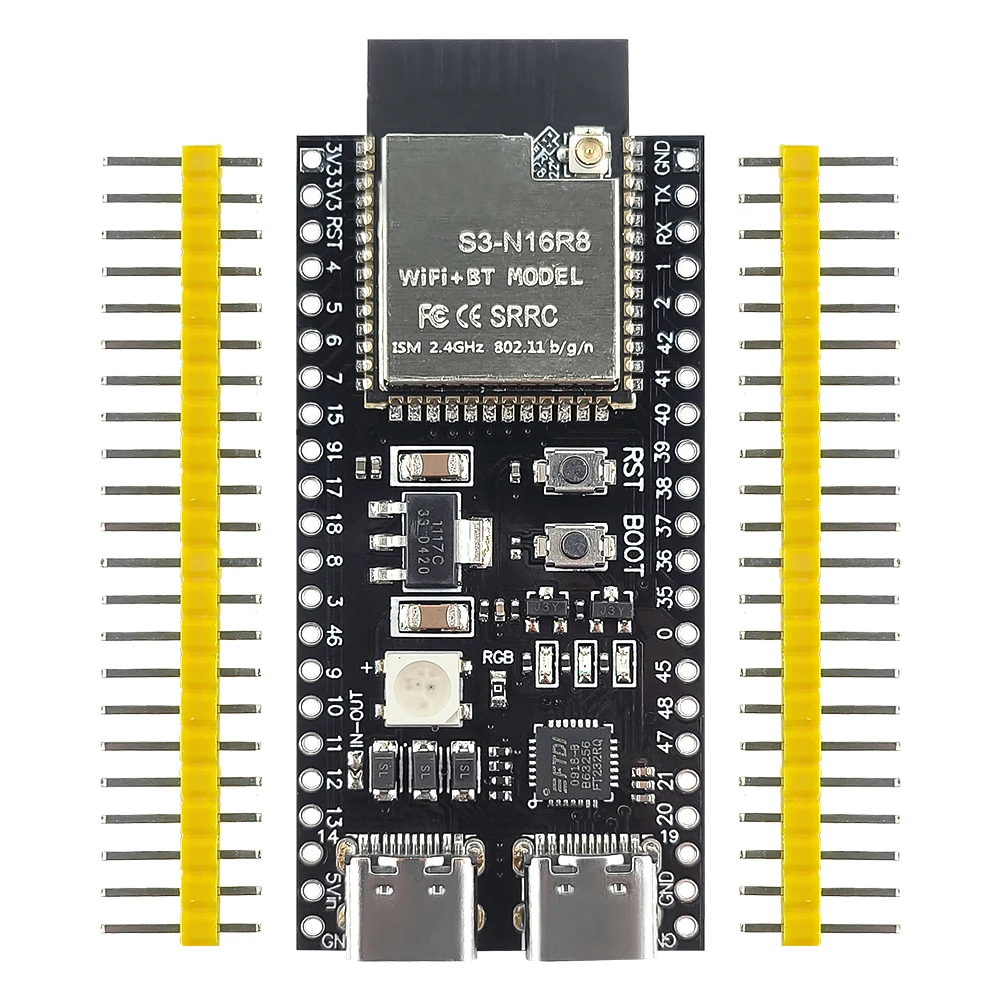 Фото Плата разработки ESP32 S3 с комплектом адаптеров расширения, модуль Wi-Fi 2.4G и Bluetooth, MCU ESP32-S3 N16R8, 44-контактный Type-C, ESP32-S3 №2