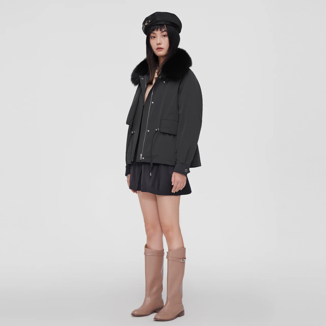 Женский пуховик BOSIDENG из лисьего меха