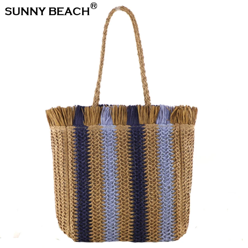 

New Summer Women Straw Handbag Female Travel Bohemia Shopper Purses Ladies Casual Large Capacity Weave Wicker Rattan Bag