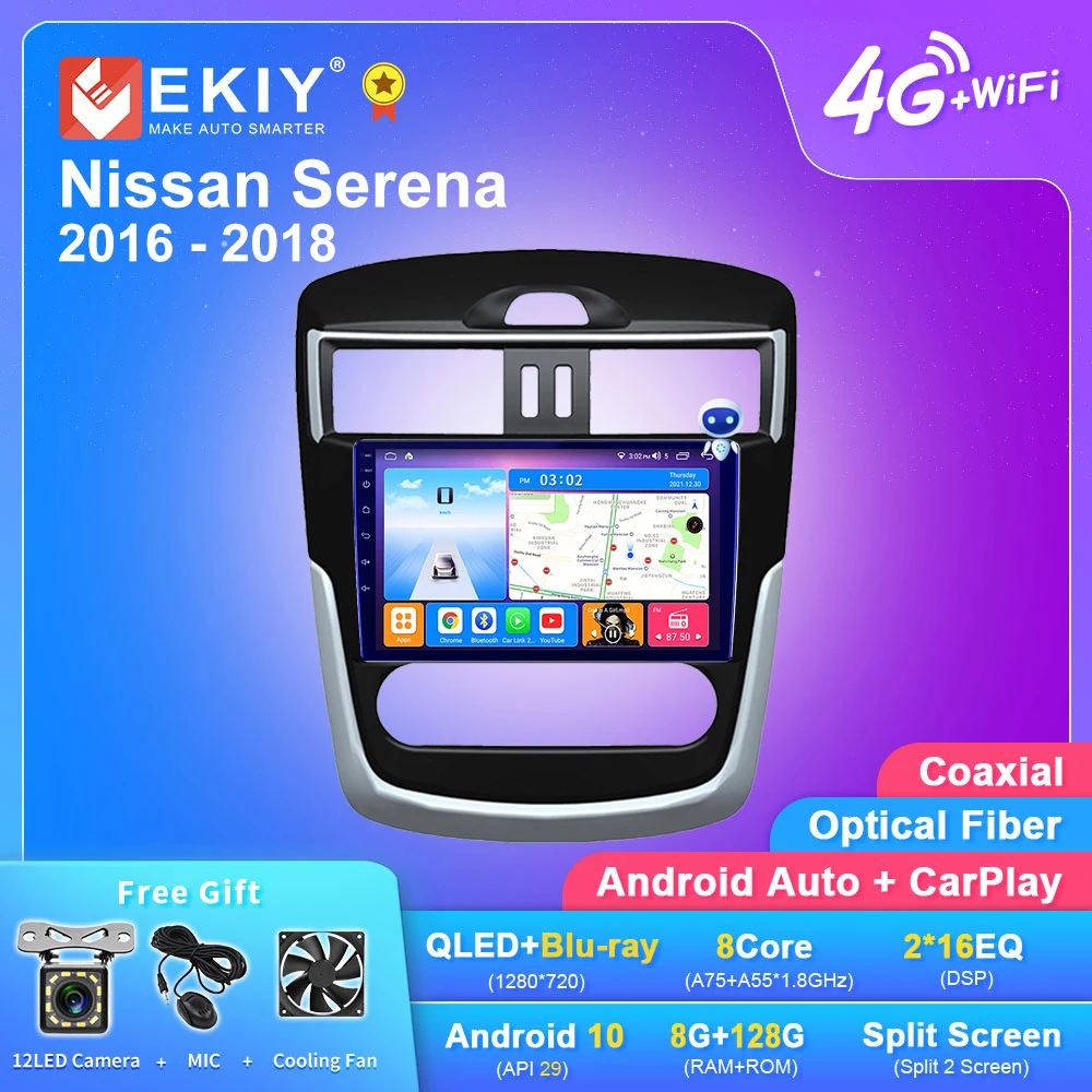 

EKIY T7 QLED For Nissan Serena 2016-2018 Android 10 Car Multimedia Player DSP GPS Navi Autoradio Car Radio Stereo No 2Din DVD