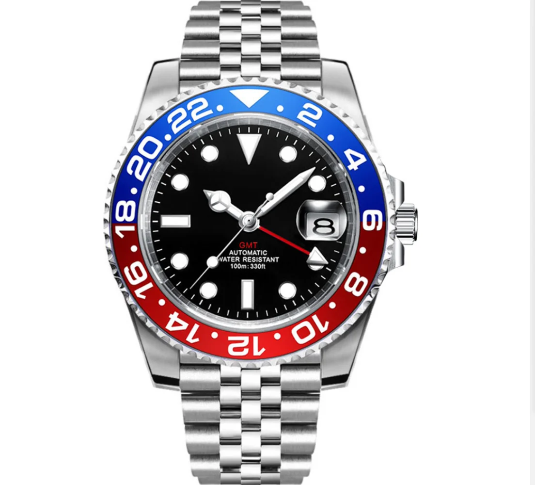 

2022 New Luxury Men GMT Automatic Machinery Watch 40MM Ceramic Bezel Jubilee Strap Sapphire 100M Waterproof Clock