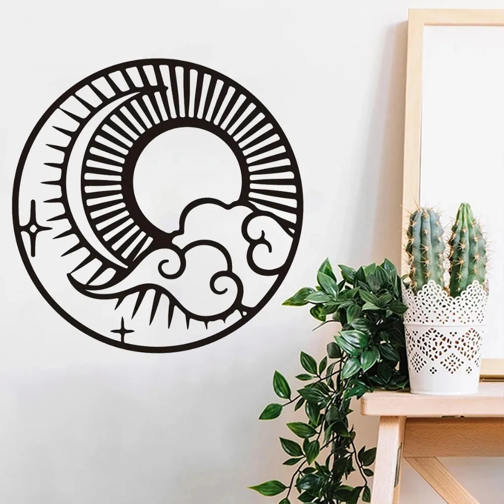 Металлический Настенный Декор Солнце Луна И Звезды Для Внутреннего Двора